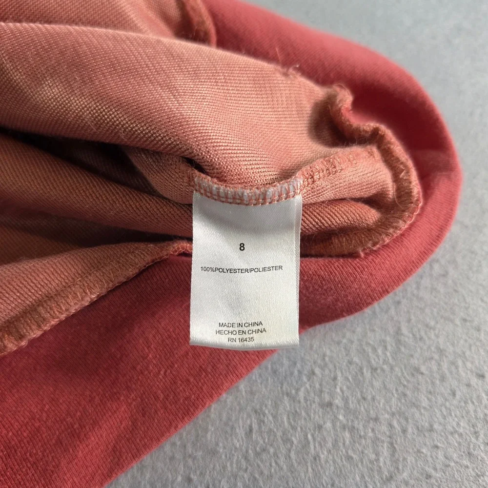 Tahari Girl Pink Faux Fur Textured Sweatshirt Pullover Size 8 Clay Terracotta